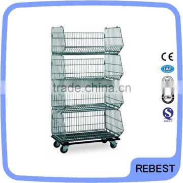 Four floor warehouse foldable cage for sale