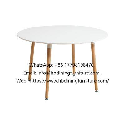 MDF dining table with round wooden legs