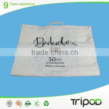 plastic shopping bag with handle, fancy plastic bags with reinforced handle, foldable plastic bag for garment