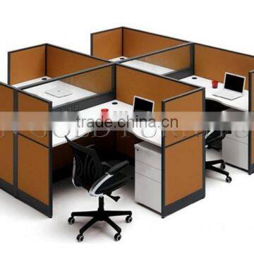 Typical Office Workstation 4 Person Open Aluminum Frame Glass Partition(SZ-WS918)