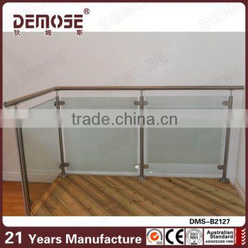 Stals balustrade outdoor/balcony glass railing designs/tempered glass deck railing