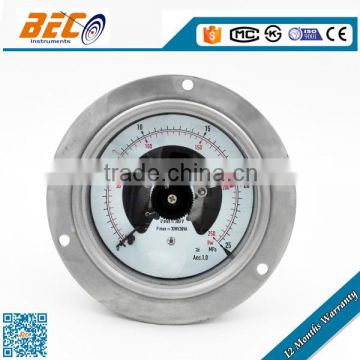 4" double needle stainless steel pressure gauge with back mount