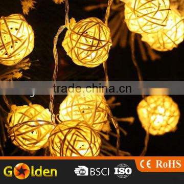 Made in China Classical Decorative Rattan Ball String Solar Outdoor Light