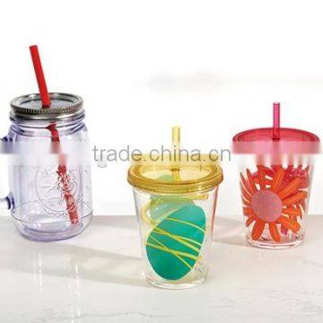 double wall plastic drink water cup