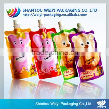 wholesale food packaging pouch/ softtextile baby food pouch/reusable food spout pouch for juice packaging
