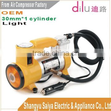 Factory supply 12A mini car air compressor,12V portable mini air compressor,30MM*1 cylinder 100/150 psi silent air compressor
