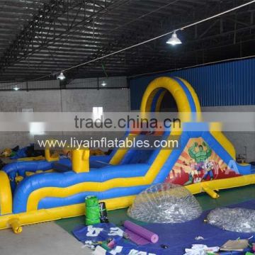 0.55mm PVC tarpaulin inflatable obstacle course for promotion