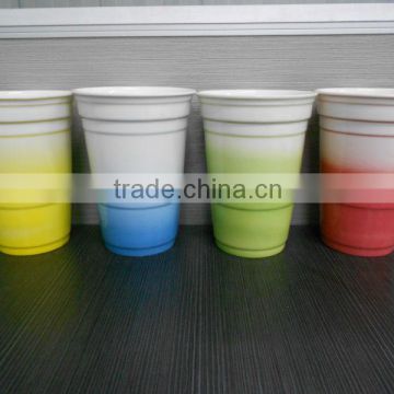 14OZ porcelain coffee single/double wall mug with silicon lid sublimation mug