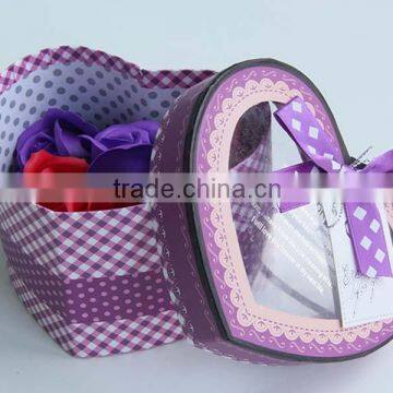 Nice & fancy handmade chocolate & flower cardboard packaging gift box