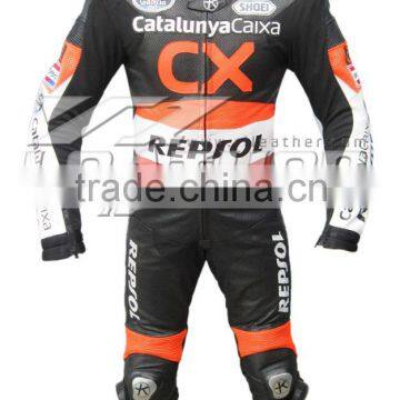 good quality white leather customize design Men Motorbike Suit auto racing wear
