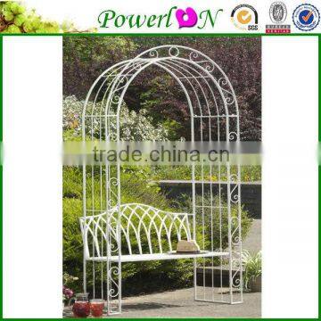 Wholesale Antique Design Wrough Iron Patio Arch Bench Garden Furniture For Outdoor Patio J09M TS05 G00 X11B PL08-8674