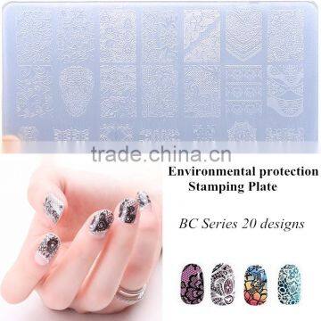 2016 New designs Custmer Environmental protection BC series stamping plates,nail plates, professional nail art stamping plates