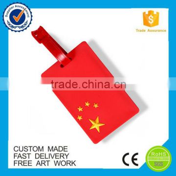3d custom china flag promotional luggage tag