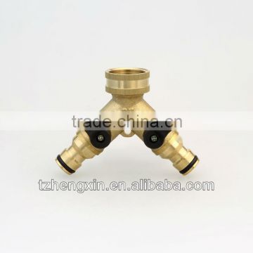Brass 3-ways Y shape hose connector