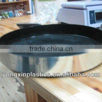Pastic non-slip black plastic serving tray for food serving