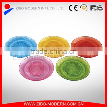 wholesale cheap colorful glass fruit plate