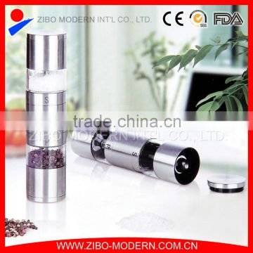Wholesale Stainless steel 2 in 1 salt and pepper grinder