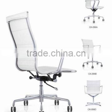 White leather/PU/PVC office chair with armrest