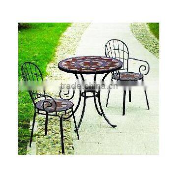 3pcs metal round ceramic mosaic furniture