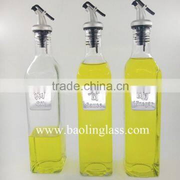 500ml oil/sauce/vinegar glass bottle with pourer