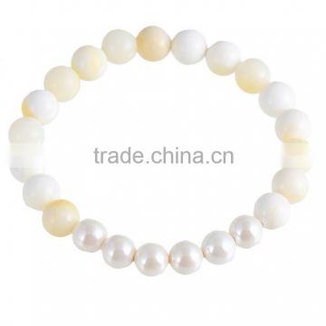 Wholesale Auspicious Buddhism style hand chain alloy horse with white pearl jewelry bead Giant clam bracelet