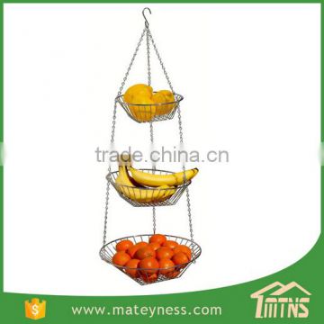 Fruit Vegetable Kitchen Storage 3-Tier Wire Hanging Basket