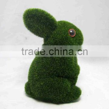 Artificial moss rabbit figurine
