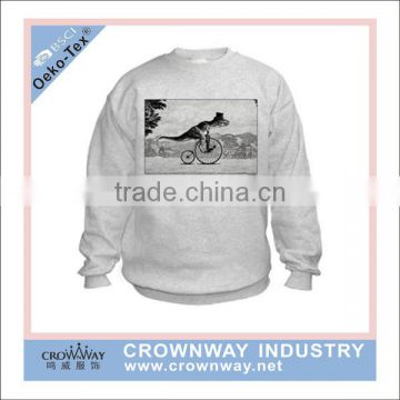 Wholesale Vintage Heather Grey French Terry Cew Neck Sweatshirt With Custom Printing
