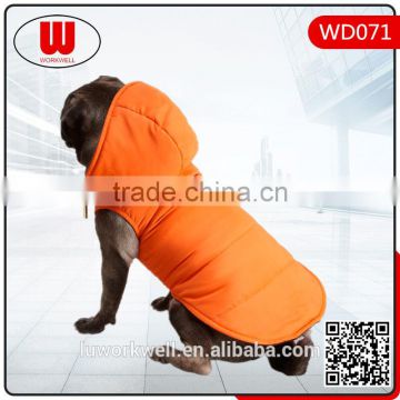 Windproof warm orange jackets for dogs