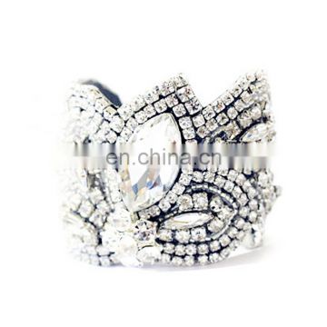 Aidocrystal handmade white hollywood style mini crystal bridal wide statement cuff bracelet