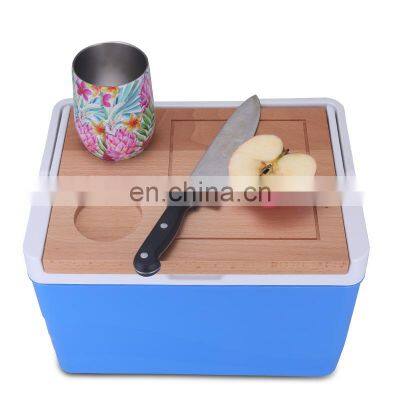 Gint eco friendly 11L pu foam Food grade OEM insulated outdoor cooler box with wooden lid cooler box wholesale