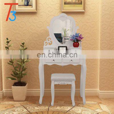 Girl Makeup Desk Modern Dressing Table With Mirror And Stool