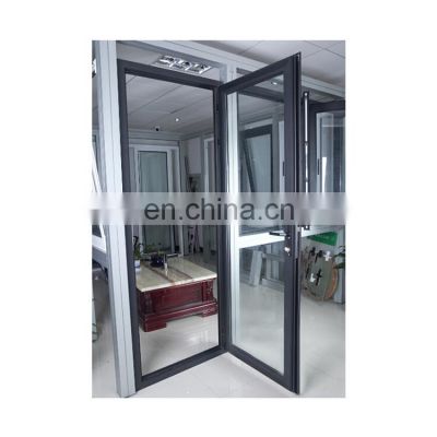 double open swing open casemnt door/aluminum frame glass double entry door