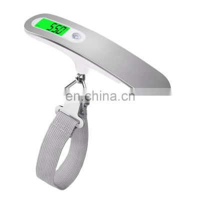 Stainless Steel LCD Display Hanging Suitcase Weighing Portable Travel 110lb 50kg Weight Electronic Digital Luggage Scale