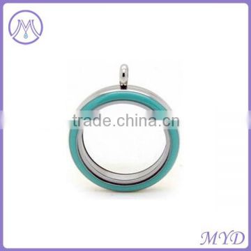 Enamel screw blue round shaped locket