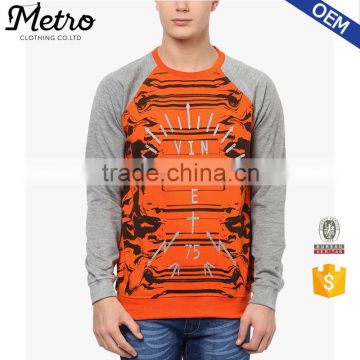 Custom Stripe Raglan Sleeve Orange Stripe Sweatshirts