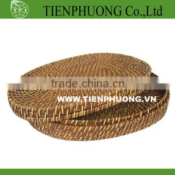 Natural oval rattan tray, candy tray