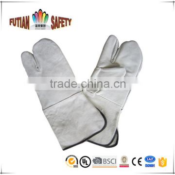 FTSAFETY Cow Split Full Palm Long Cuff Leather Glove With Wing Thumb