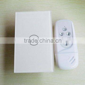 Wireless remote control touch switch1gang 1 way,US Model touch light switch with LED