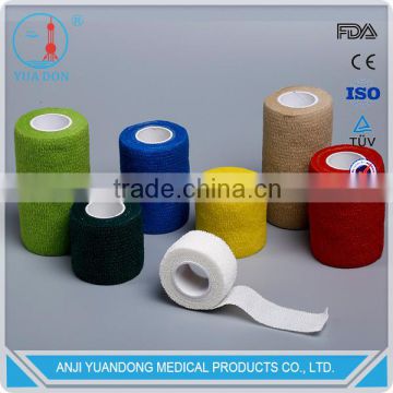 Medical Colored Cotton Cohesive Elastic Bandage With CE,FDA,ISO-AJYD