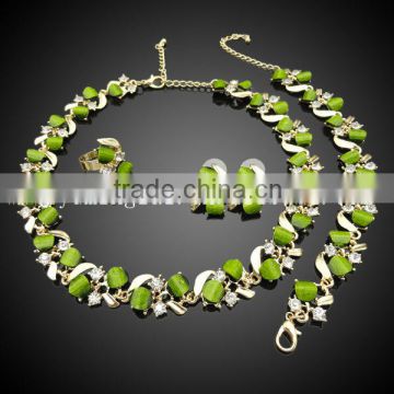 resin jewelry gold plated wholesale , green color resin jewelry