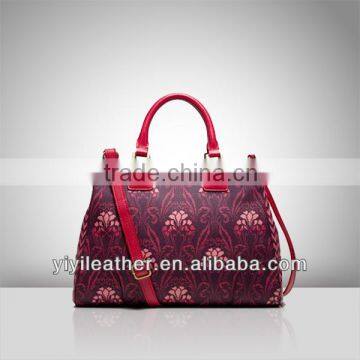 V507-2014 Latest desinger handbag, unique flower printing bag,Guangzhou China