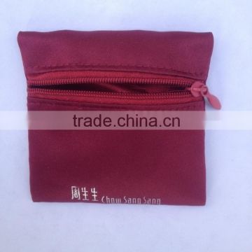 Customized Satin Jewellery bag for diamond ring with zipper
