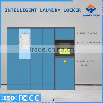 Powder coated steel laundry locker pay for using smart system