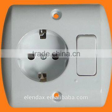 Power supply ABS European wall electrical shucko socket switch(F7610)