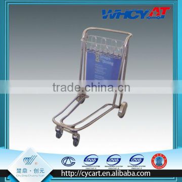 Professional 4 wheel stainless steel airport trolley