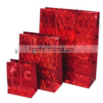 High quality red gift packing paper bag