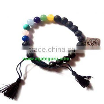 Lava 7 Chakra With Om Bracelet : India Chakra Bracelet wholesaler