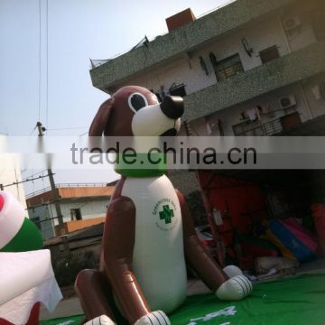 customized inflatable giant dog/ pvc inflatable advertising dog model/ inflatable cartoon dog balloon