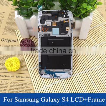 lcd for samsung galaxy s4 lcd i9500 digitizer assembly with frame white black blue original grade AAA quality dhl free shipping
